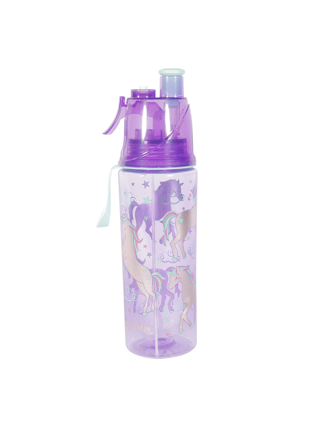 VON CASA Transparent Plastic Water Bottles - Purple, 500Ml
