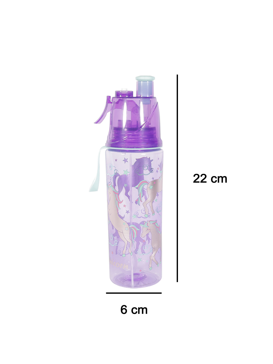 VON CASA Transparent Plastic Water Bottles - Purple, 500Ml