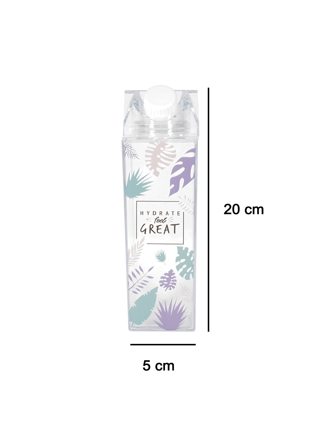 VON CASA "HYDRATE feel GREAT" Plastic Juice Bottles - 500Ml, Transparent