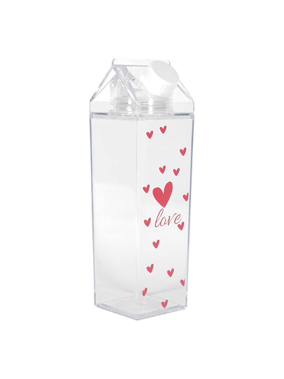 VON CASA "LOVE" Plastic Juice Bottles - 500Ml, Transparent