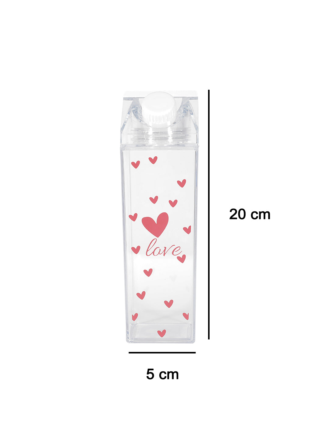 VON CASA "LOVE" Plastic Juice Bottles - 500Ml, Transparent