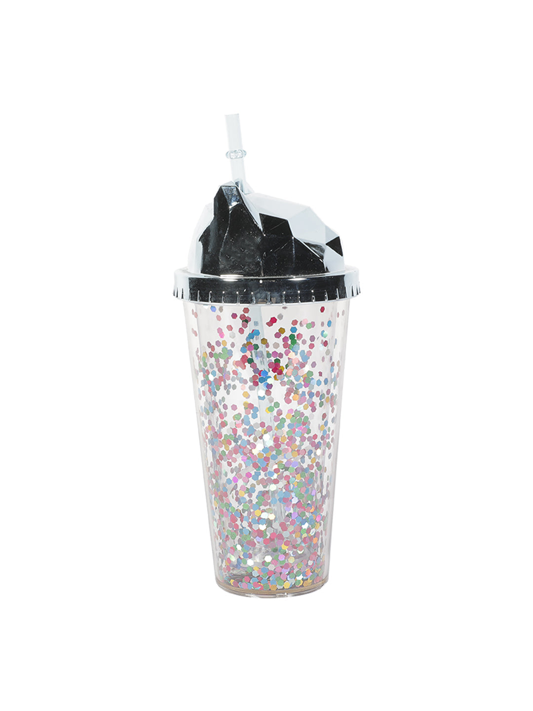 VON CASA 380Ml Silver Cat Ear Travel Sipper With Straw