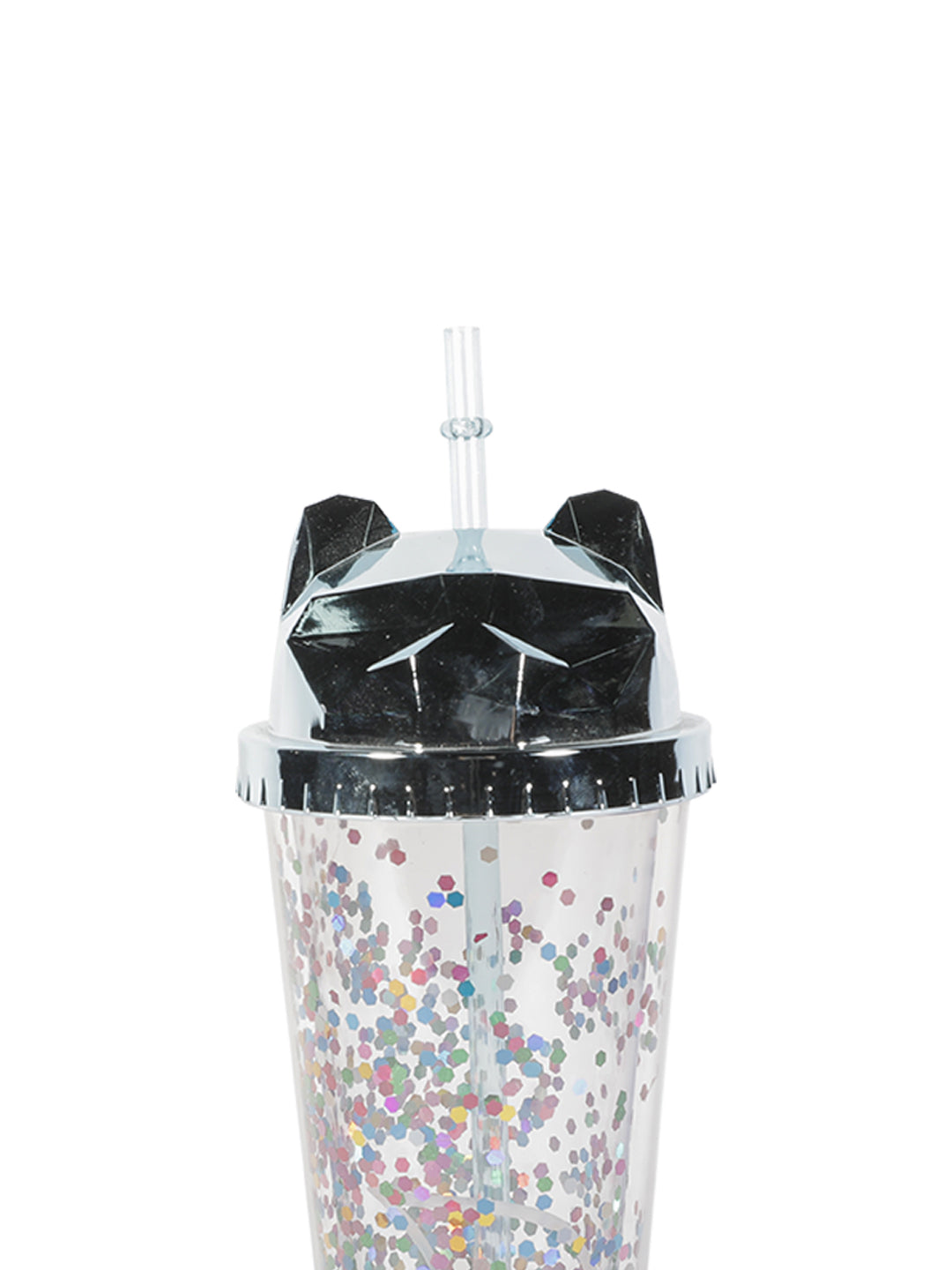 VON CASA 380Ml Silver Cat Ear Travel Sipper With Straw