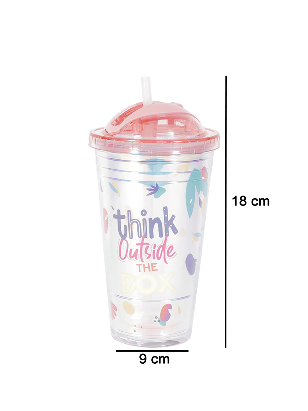 VON CASA Multicolor Sipper Tumbler With Straw - 450Ml