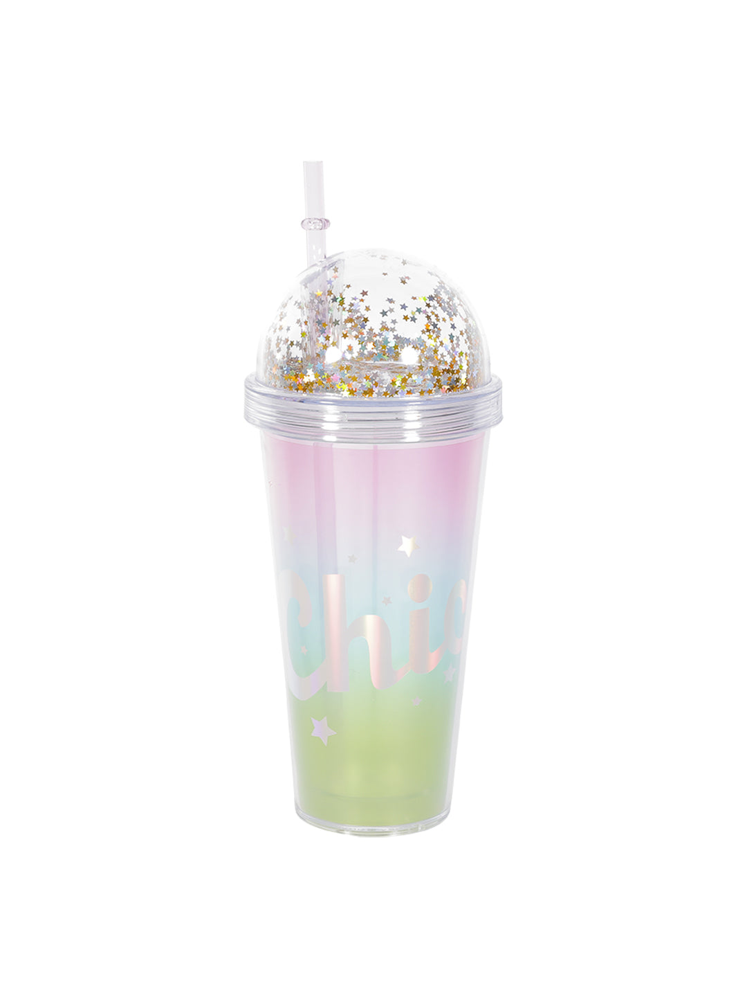 VON CASA Plastic Tumbler With Straw And Lid - 380Ml