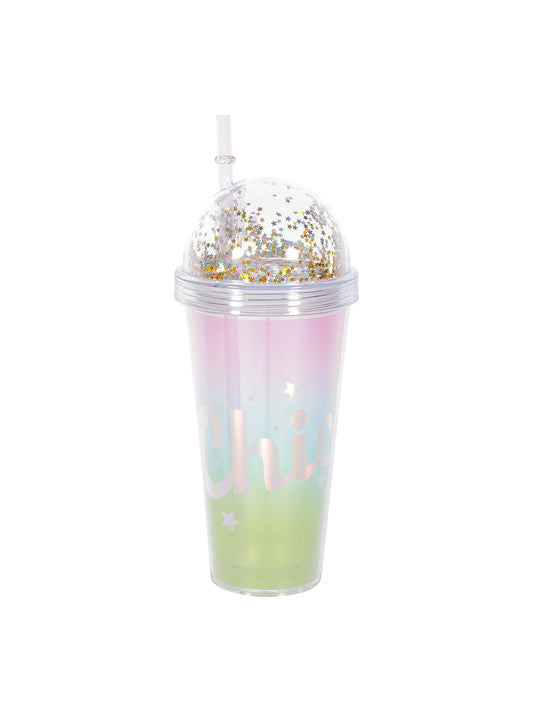 VON CASA Plastic Tumbler With Straw And Lid - 380Ml