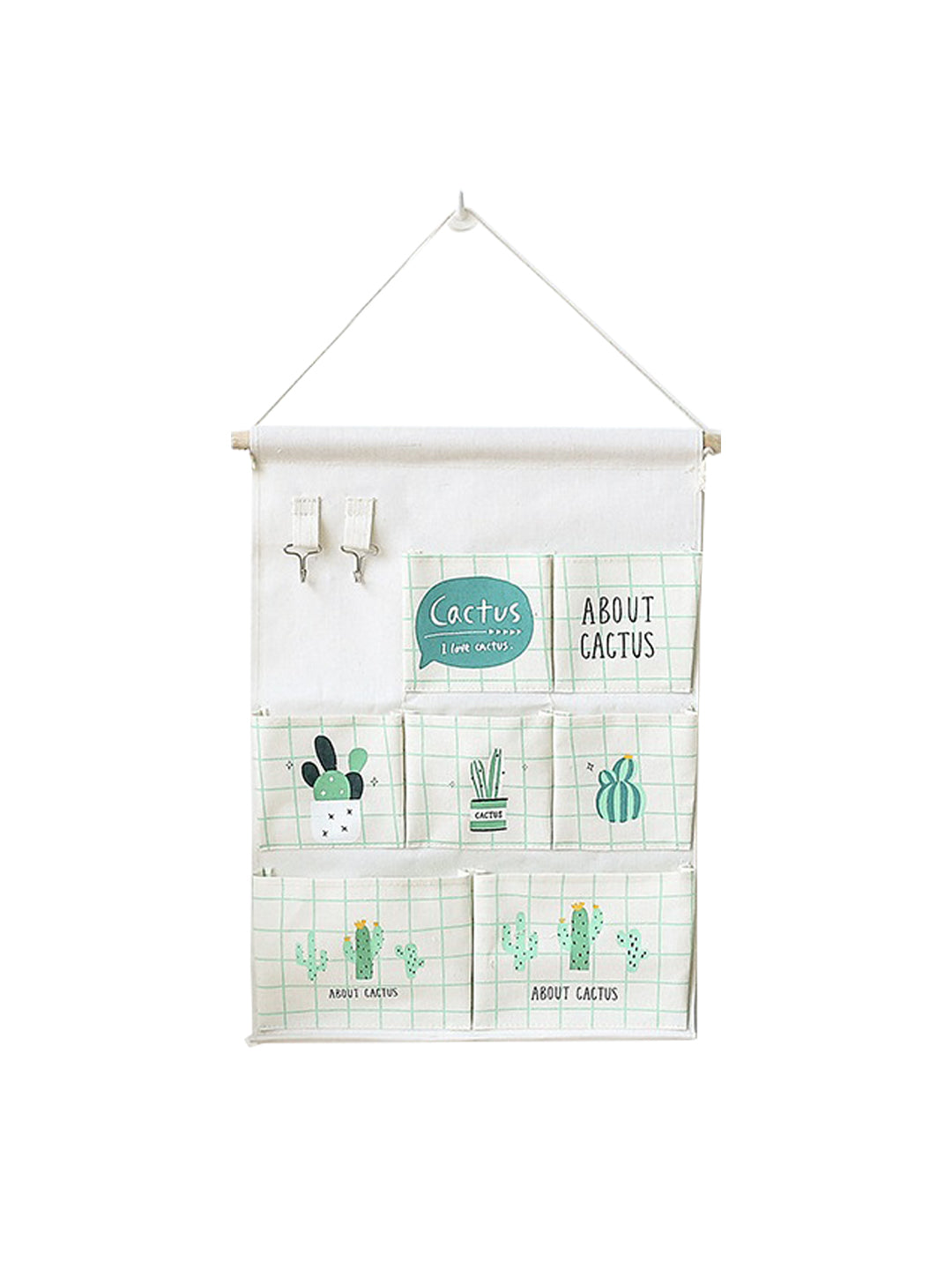 VON CASA Rectangular Canvas Wall Organizer - White