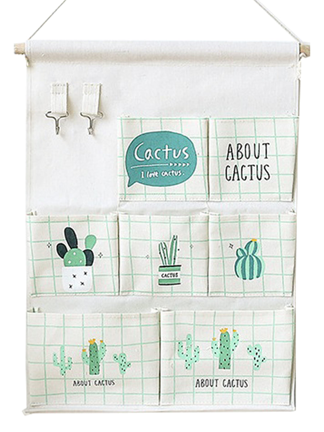 VON CASA Rectangular Canvas Wall Organizer - White