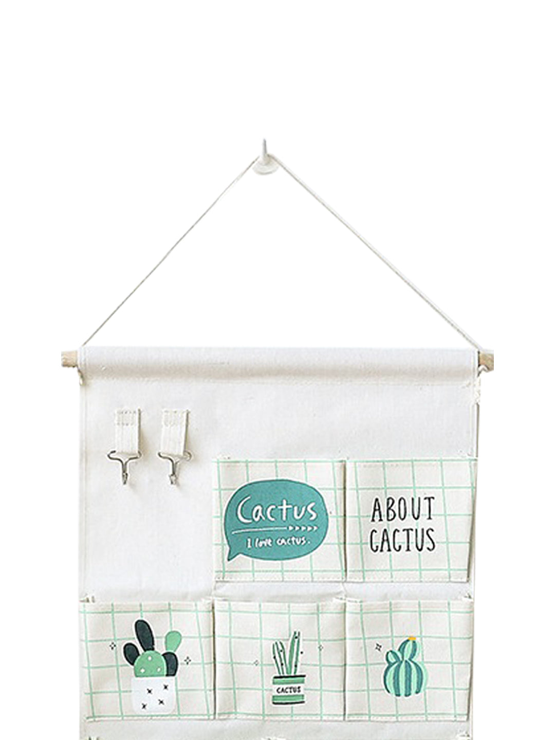 VON CASA Rectangular Canvas Wall Organizer - White