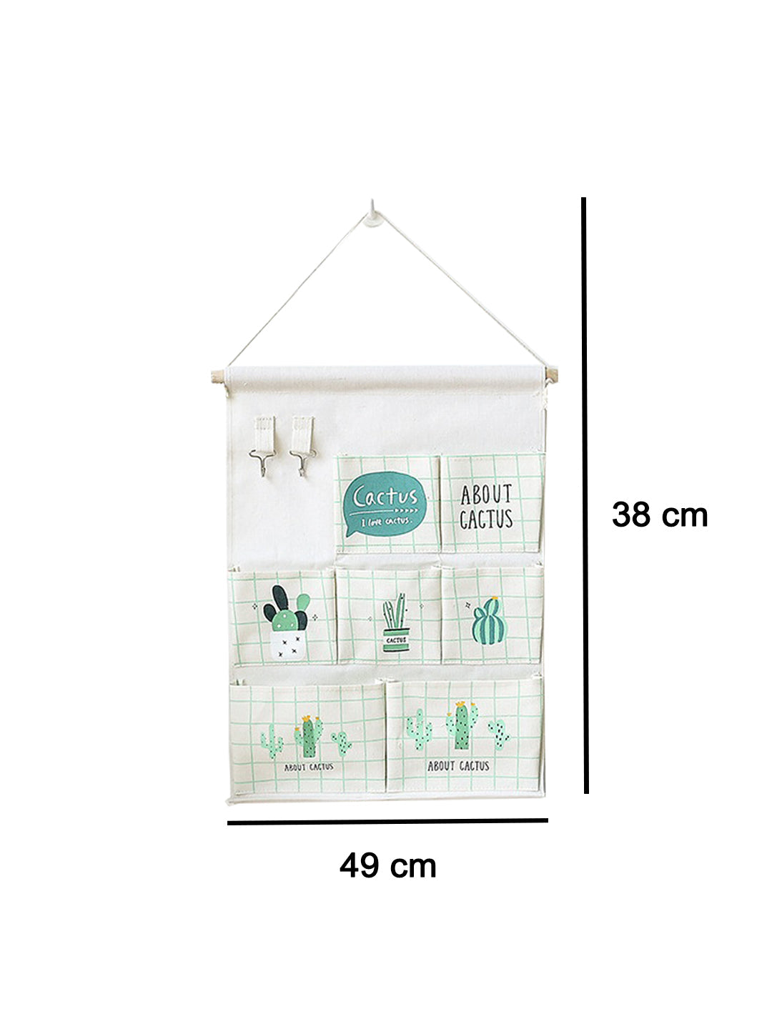 VON CASA Rectangular Canvas Wall Organizer - White