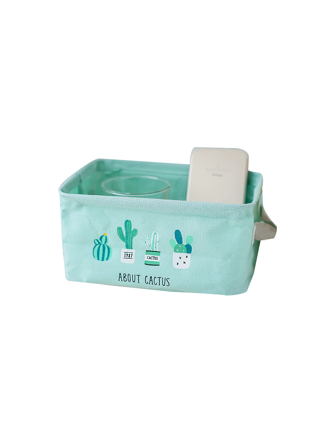 VON CASA Canvas Fabric Storage Bin With Handles - Green