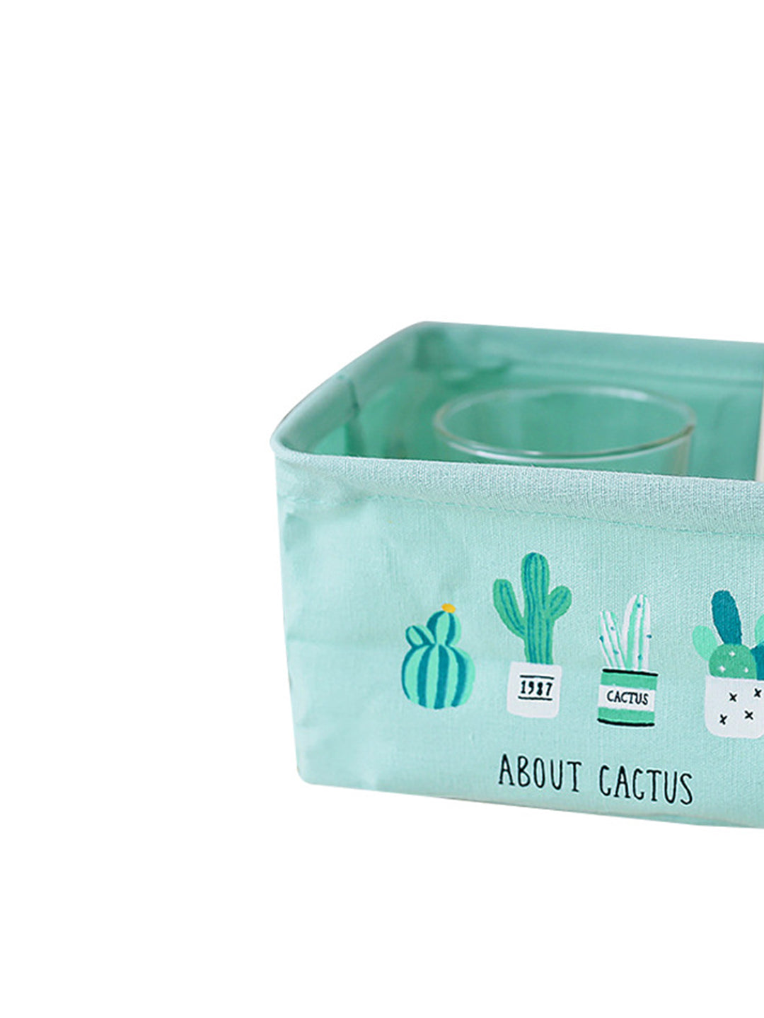 VON CASA Canvas Fabric Storage Bin With Handles - Green