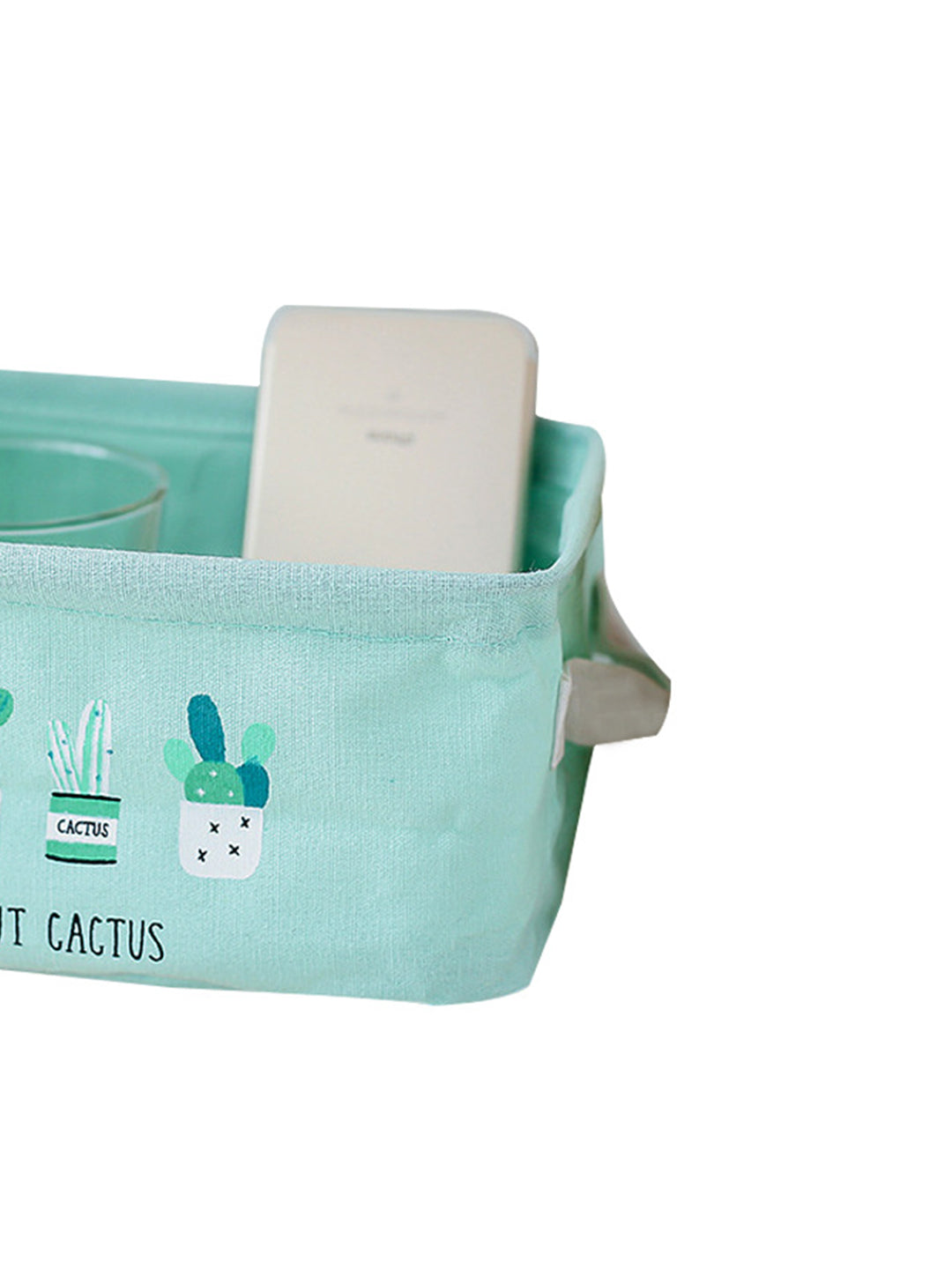 VON CASA Canvas Fabric Storage Bin With Handles - Green