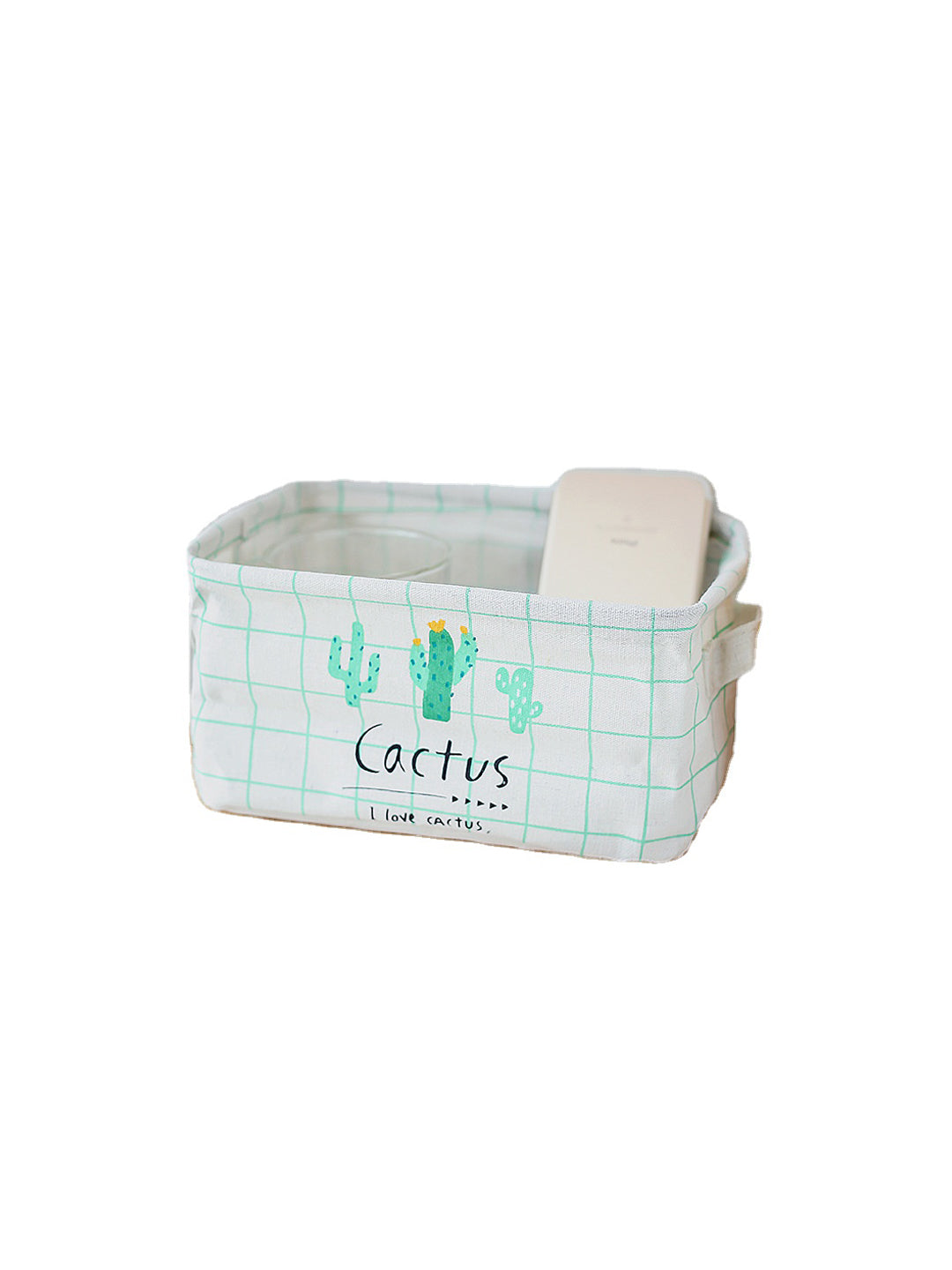 VON CASA Canvas Fabric Storage Bin With Handles - White