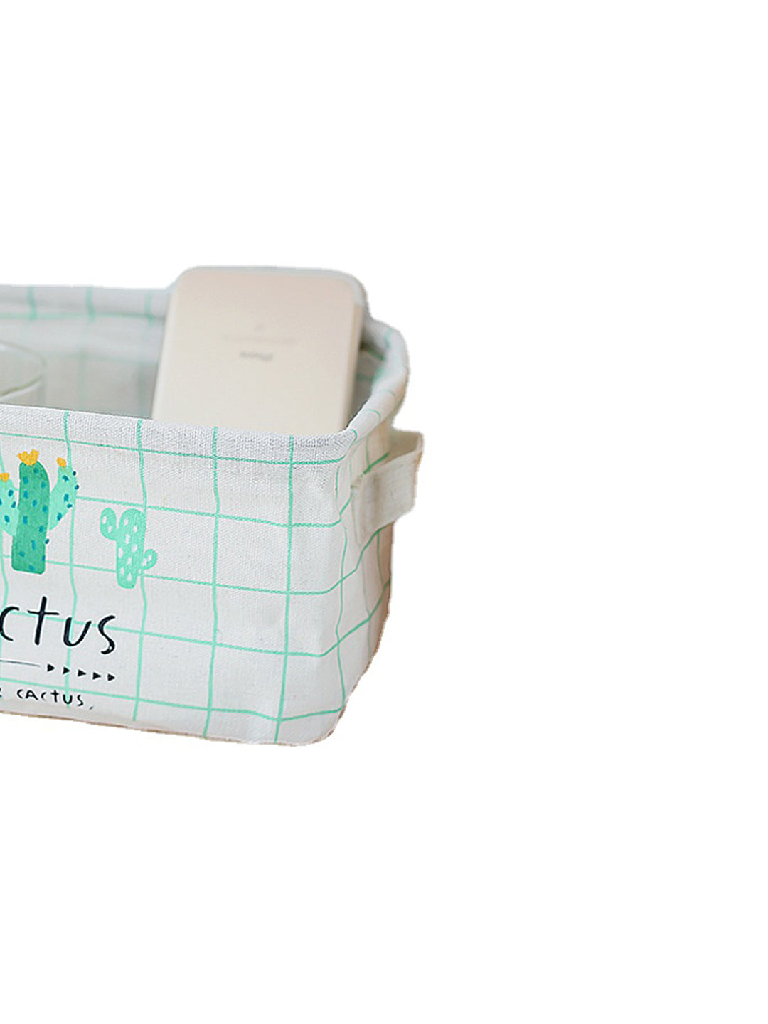 VON CASA Canvas Fabric Storage Bin With Handles - White