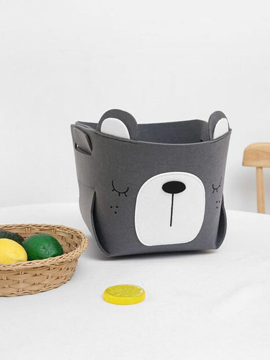 VON CASA Canvas Basket Organizer With Handle - Grey
