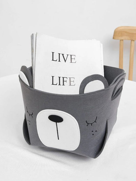 VON CASA Canvas Basket Organizer With Handle - Grey
