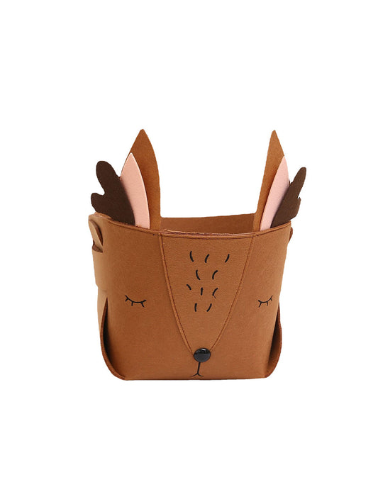 VON CASA Canvas Basket Organizer With Handle - Dark Brown