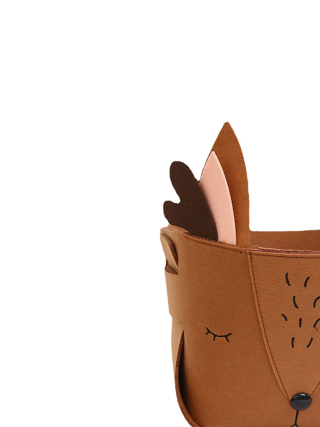 VON CASA Canvas Basket Organizer With Handle - Dark Brown