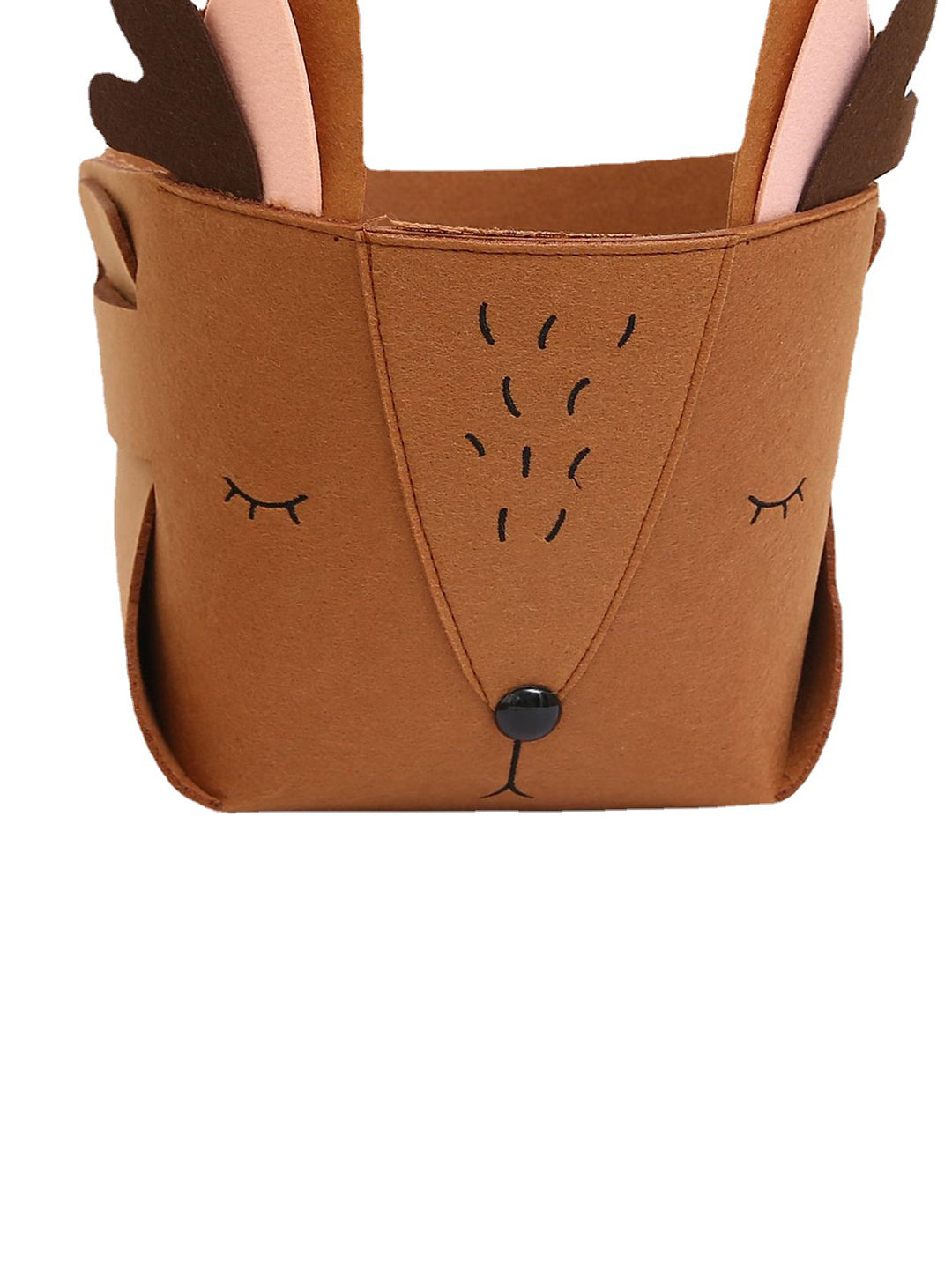 VON CASA Canvas Basket Organizer With Handle - Dark Brown