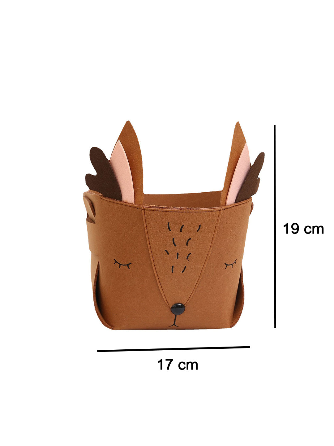 VON CASA Canvas Basket Organizer With Handle - Dark Brown