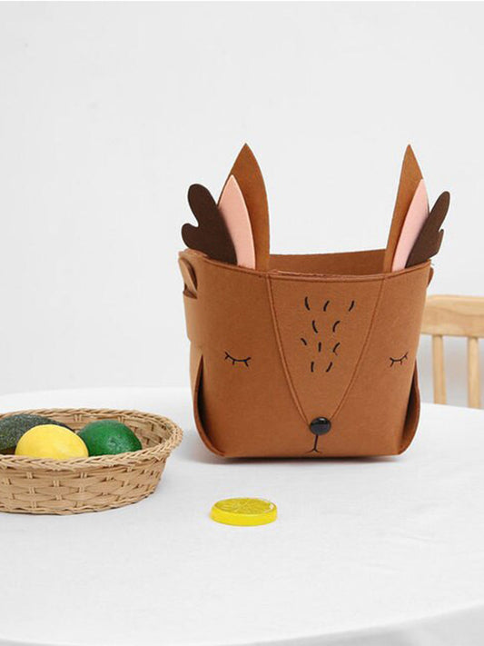 VON CASA Canvas Basket Organizer With Handle - Dark Brown