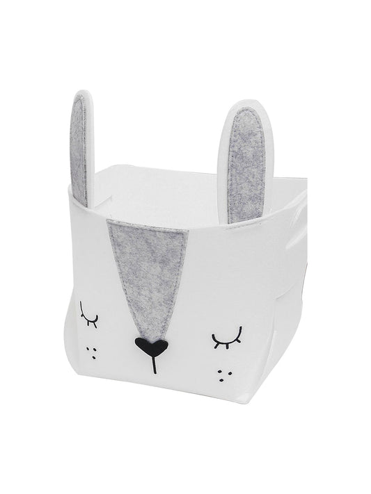 VON CASA Canvas Basket Organizer With Handle - White