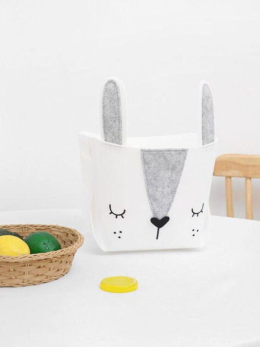 VON CASA Canvas Basket Organizer With Handle - White