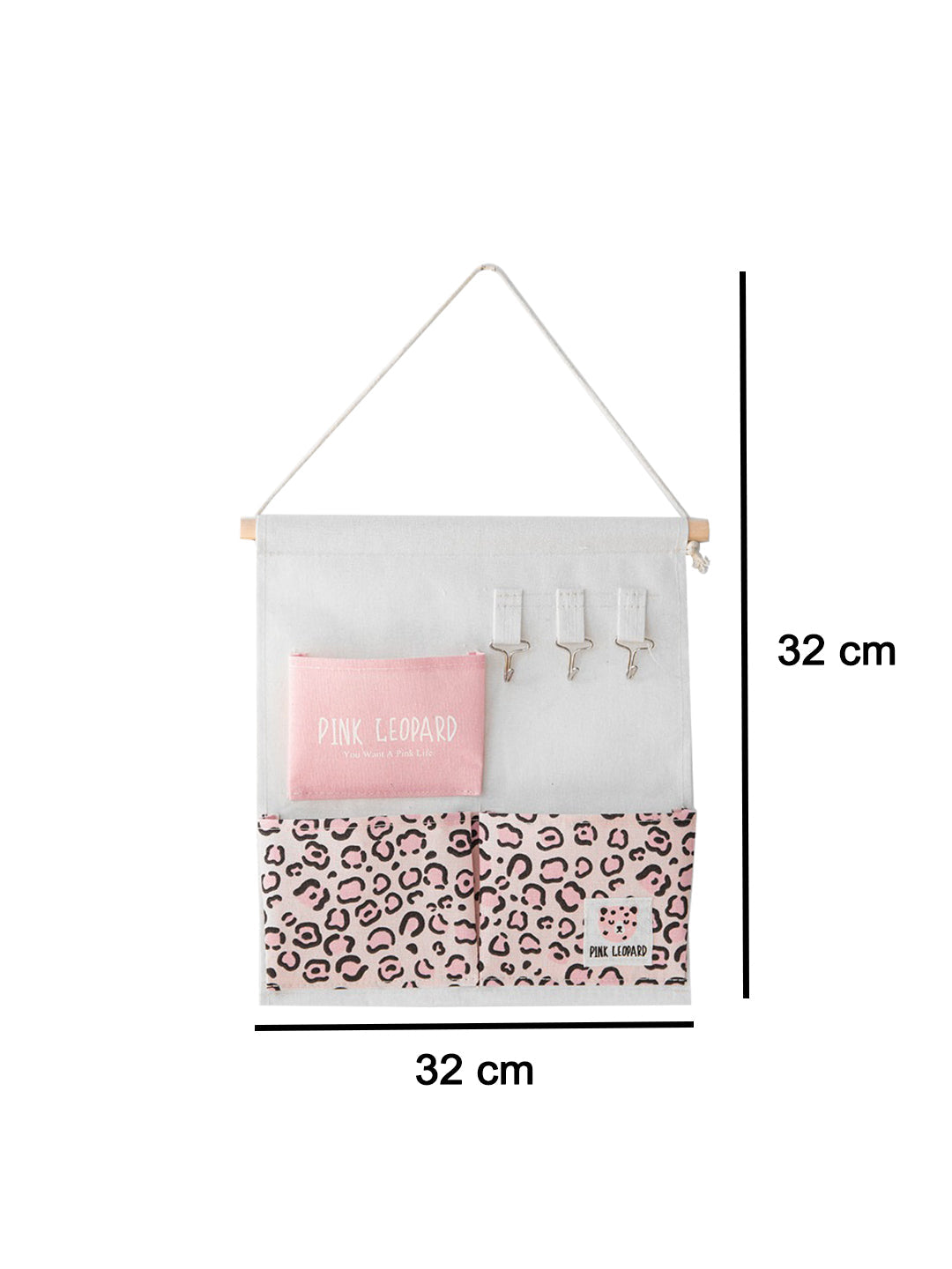 VON CASA Storage Pockets Wall Door Hanging Organizer 3 And Key Hook - Multicolor