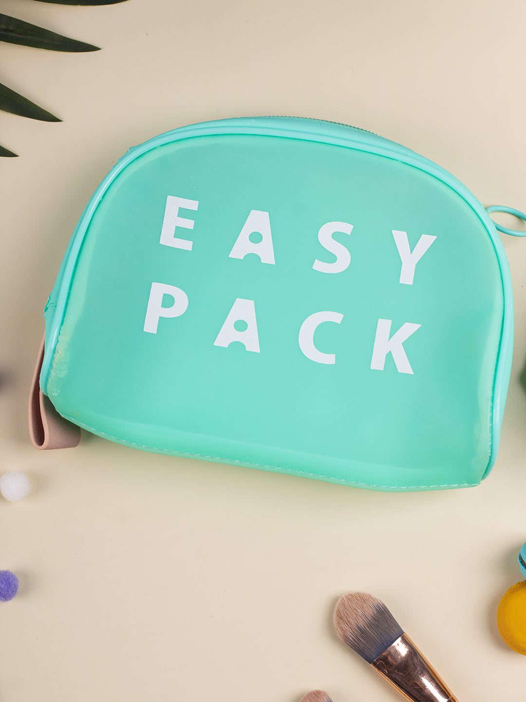 VON CASA D Shaped Plastic Travel Pouch - Sea Green