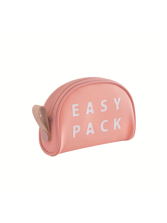 VON CASA D Shaped Plastic Travel Pouch - Peach
