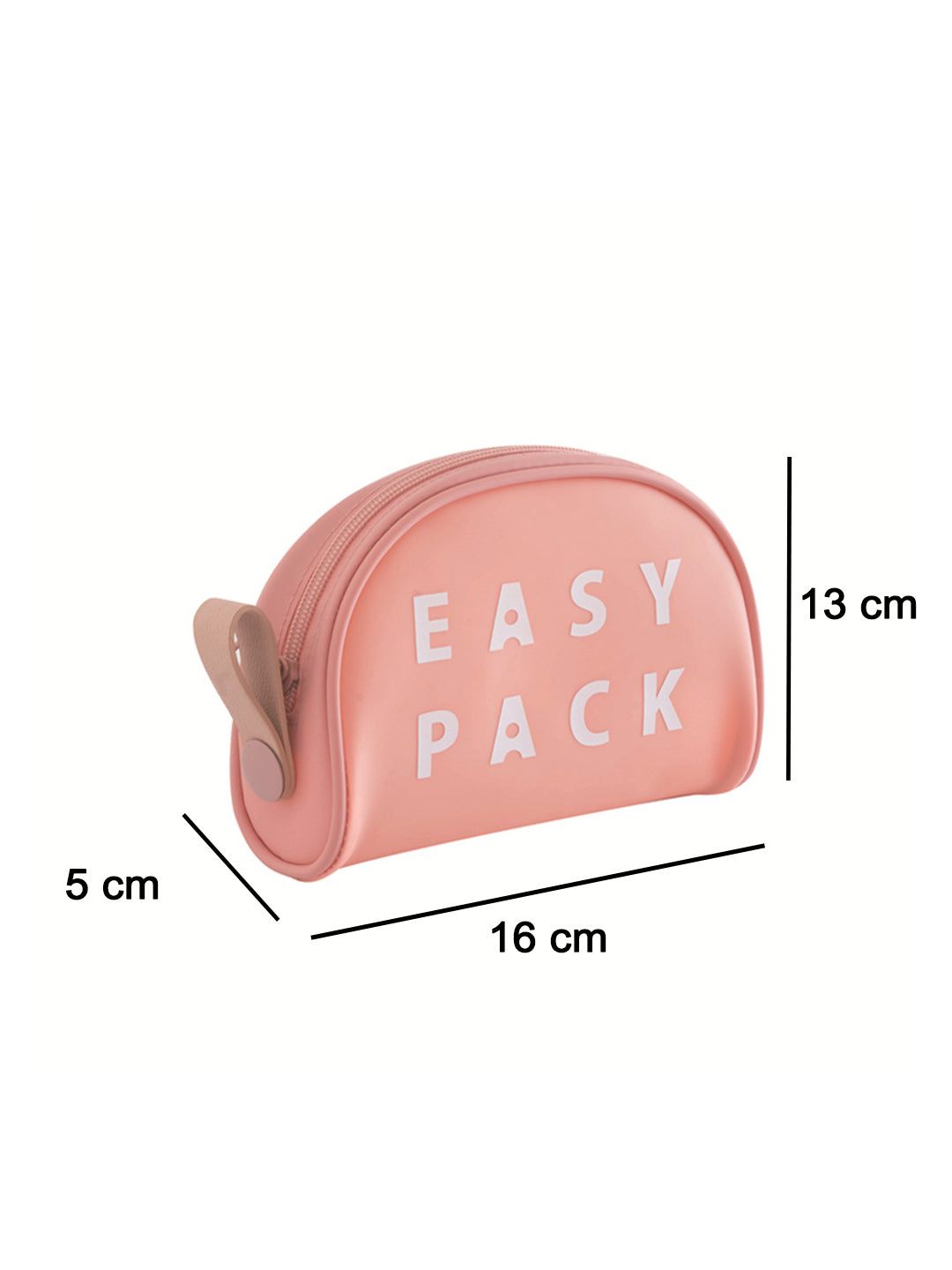 VON CASA D Shaped Plastic Travel Pouch - Peach