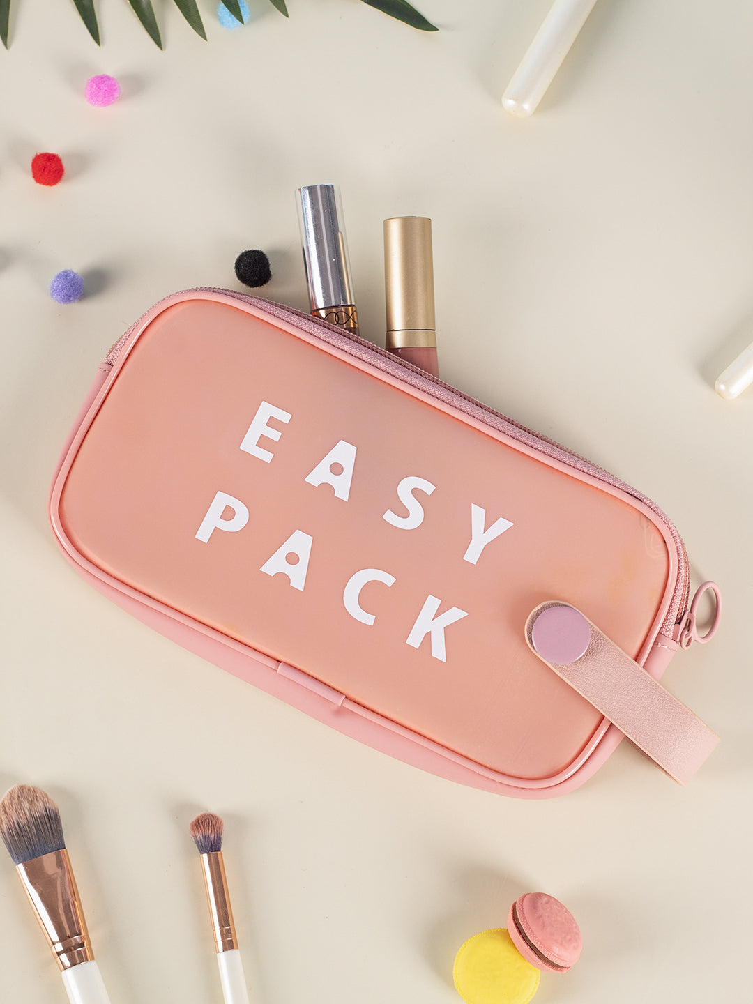 VON CASA Rectangular Plastic Travel Pouch - Peach