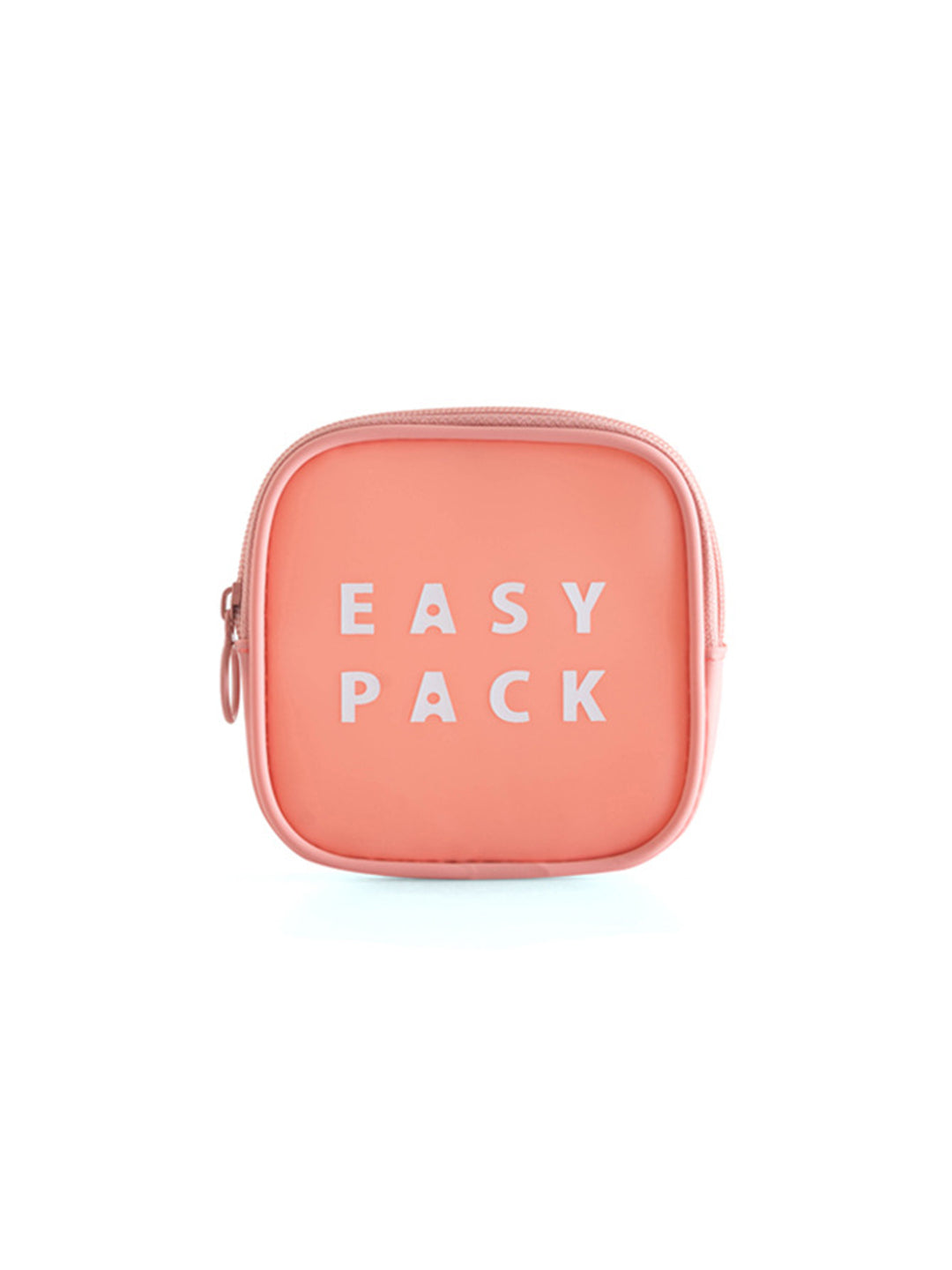 VON CASA Square Plastic Travel Pouch - Easy Pack - Peach