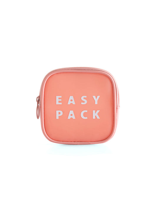 VON CASA Square Plastic Travel Pouch - Easy Pack - Peach