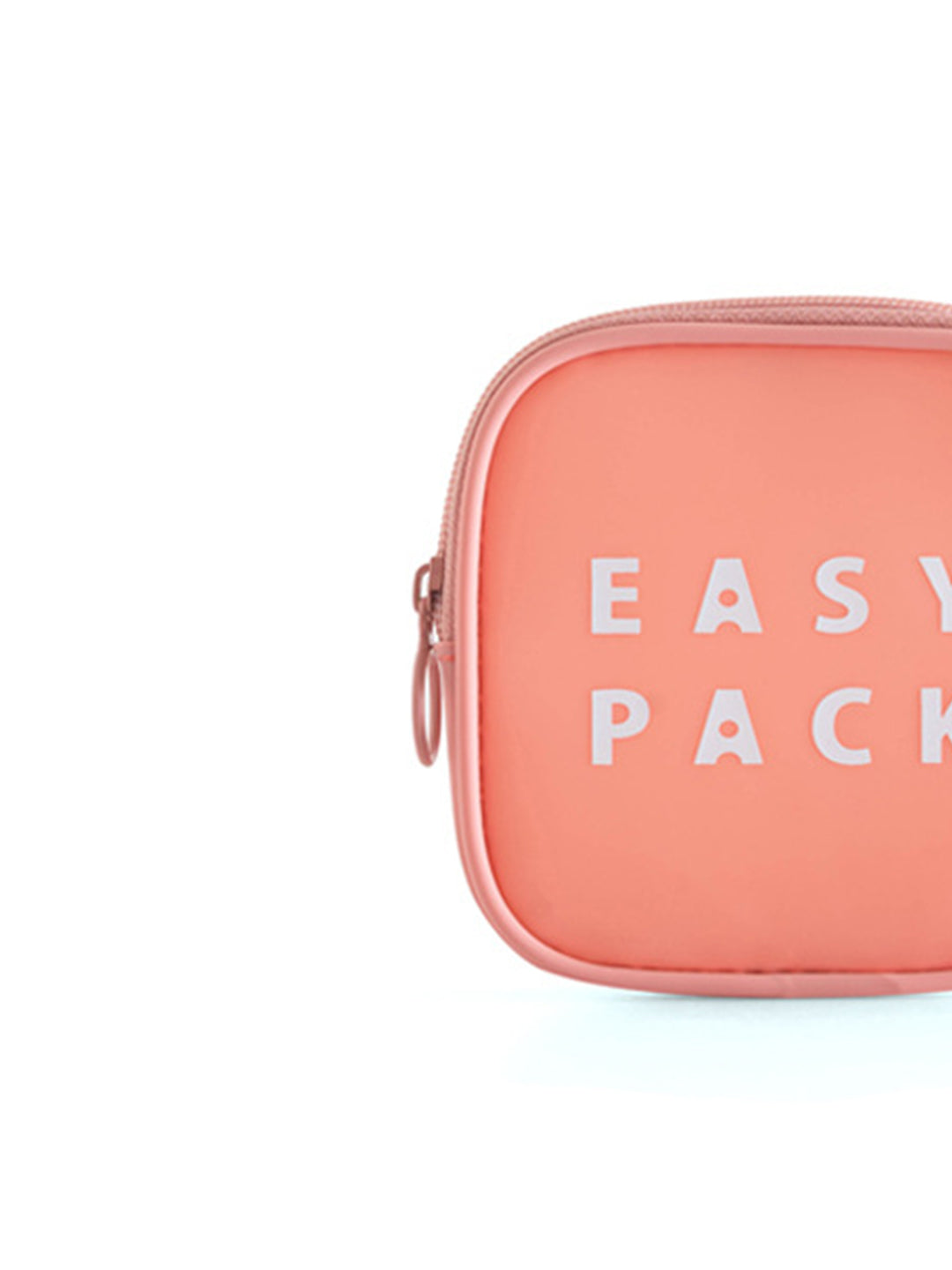 VON CASA Square Plastic Travel Pouch - Easy Pack - Peach