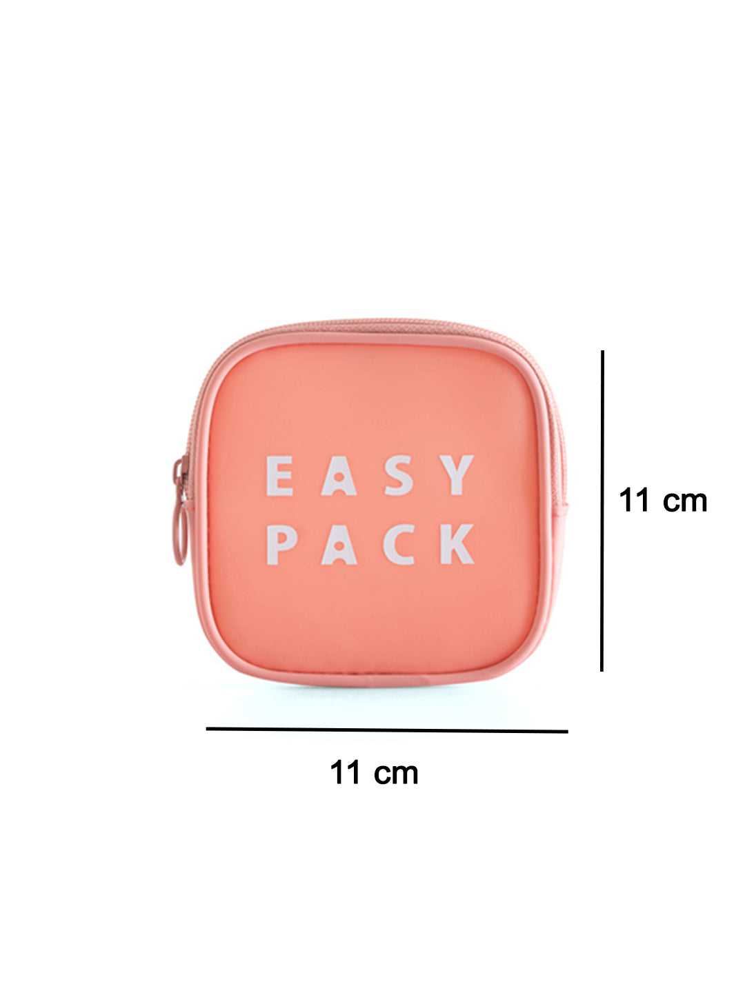VON CASA Square Plastic Travel Pouch - Easy Pack - Peach