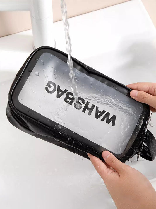 VON CASA Portable Zipper Travel Toiletry Bag - Black