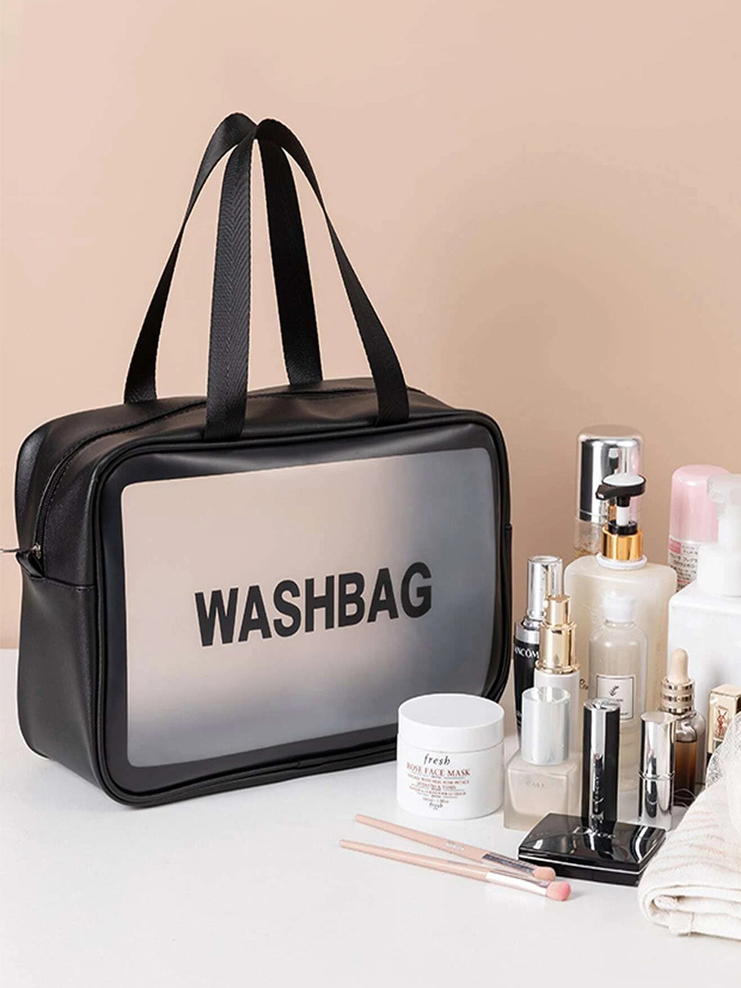 VON CASA Transparent Multicolorpurpose Travel Pouch - Black