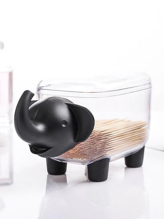 VON CASA Elephant Shaped Plastic Box - 15X8X8Cm - Black