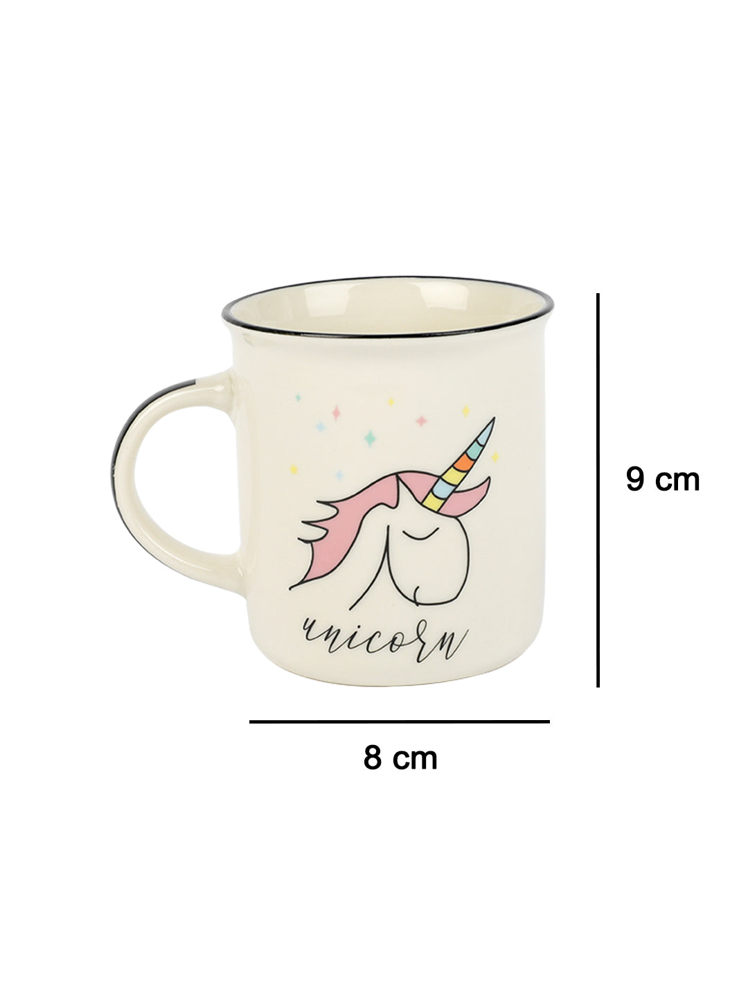 VON CASA 350Ml Kids "Unicorn" Mug - White