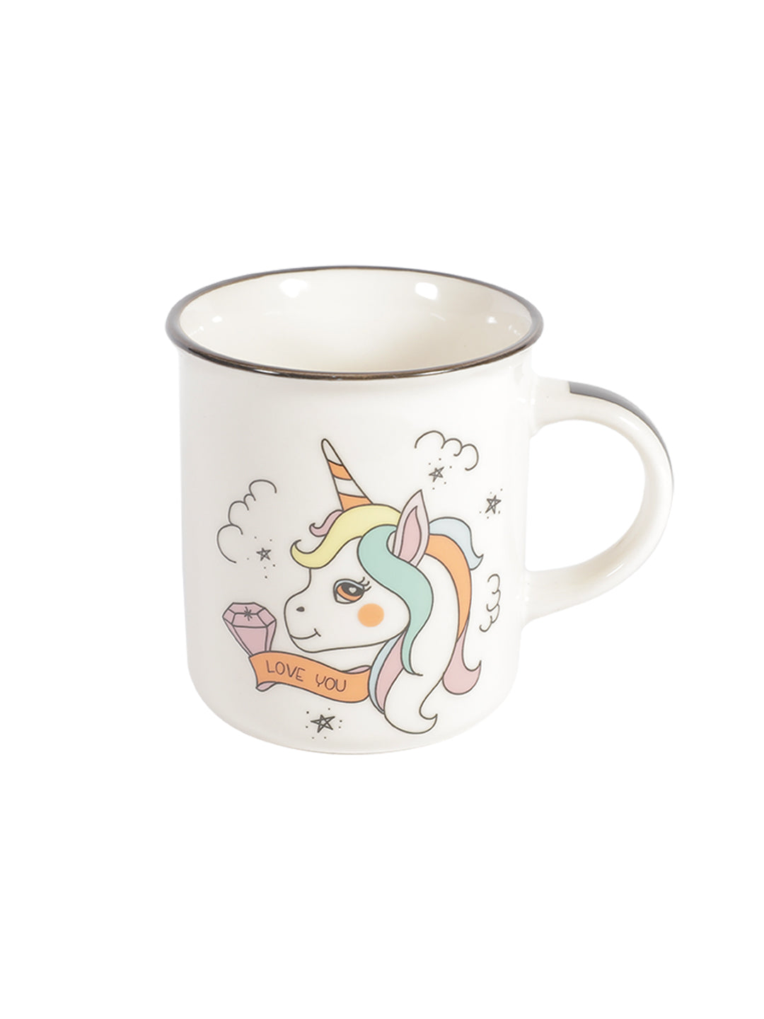 VON CASA 350Ml Kids Unicorn "LOVE YOU" Mug - White