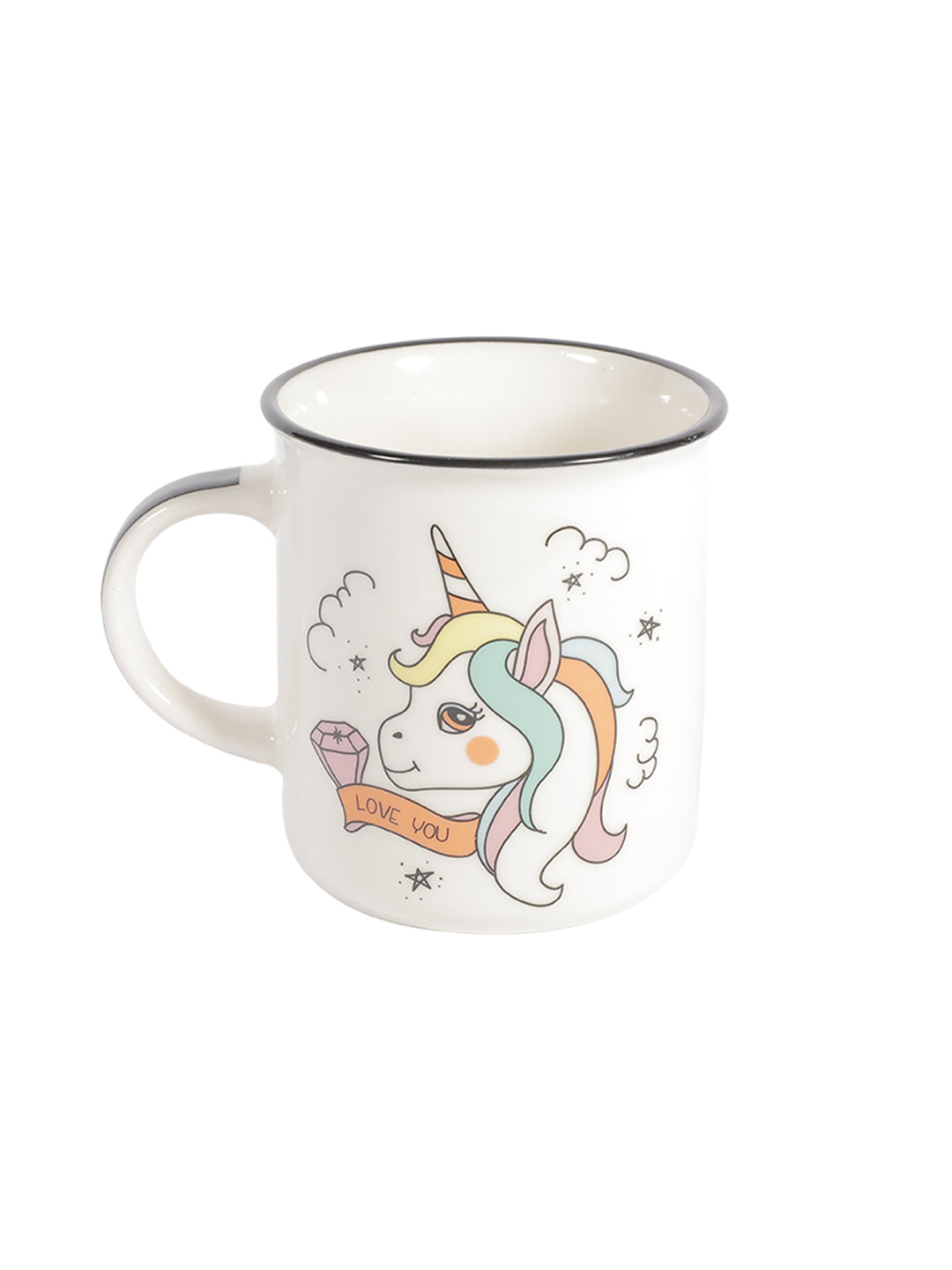 VON CASA 350Ml Kids Unicorn "LOVE YOU" Mug - White