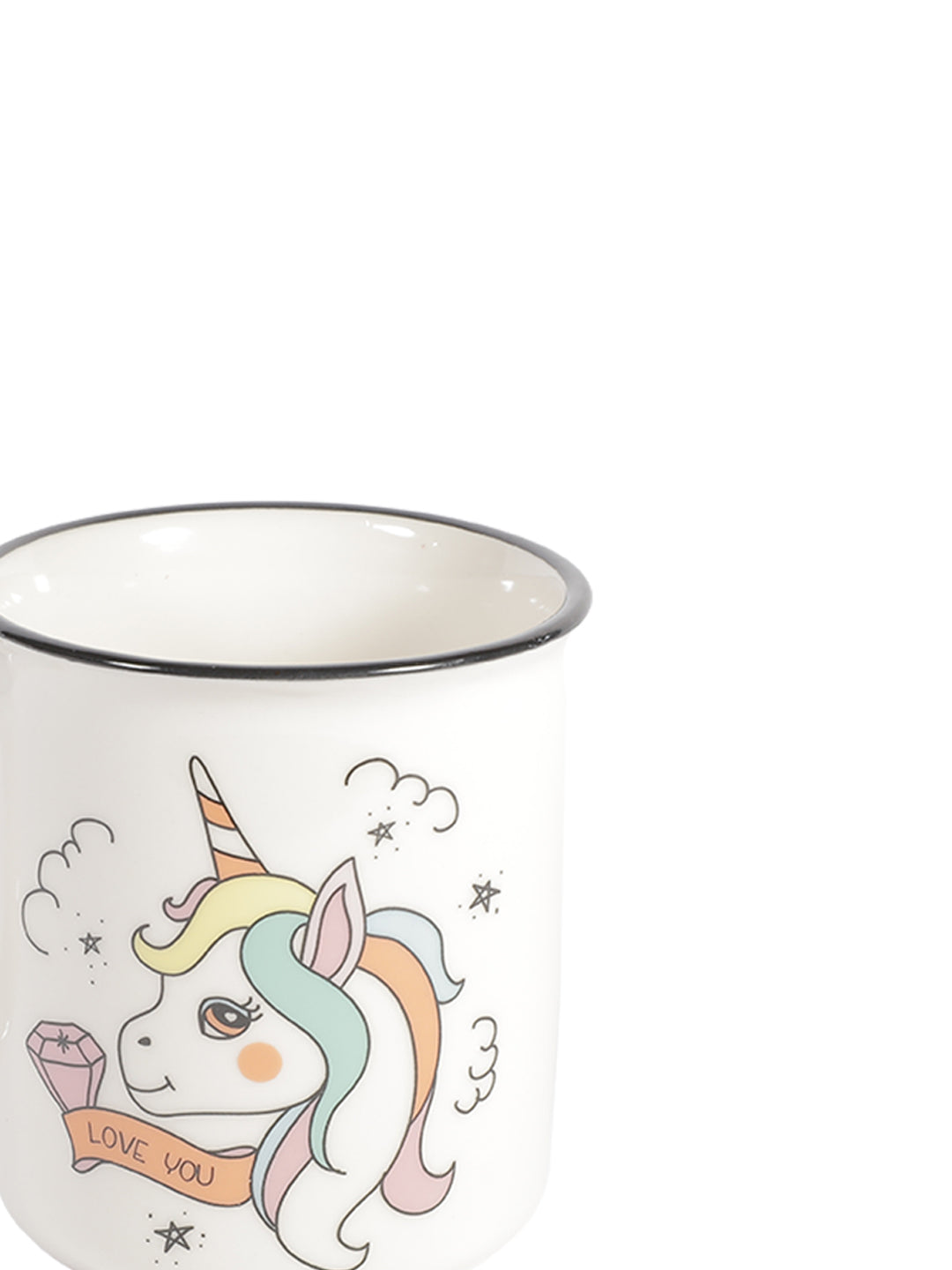 VON CASA 350Ml Kids Unicorn "LOVE YOU" Mug - White