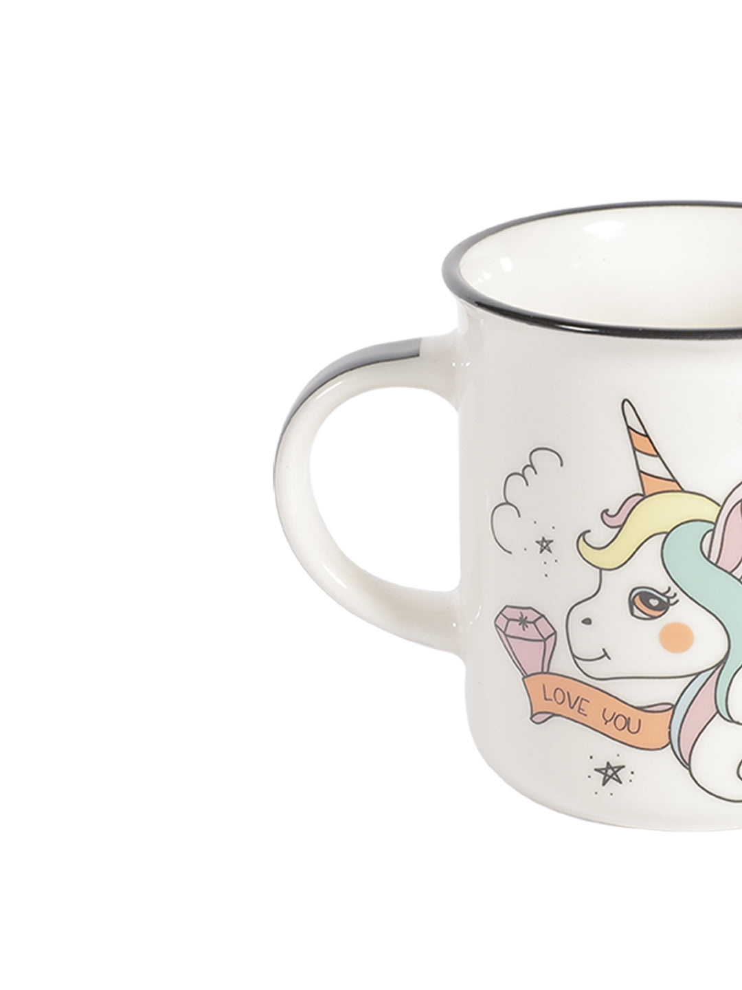 VON CASA 350Ml Kids Unicorn "LOVE YOU" Mug - White