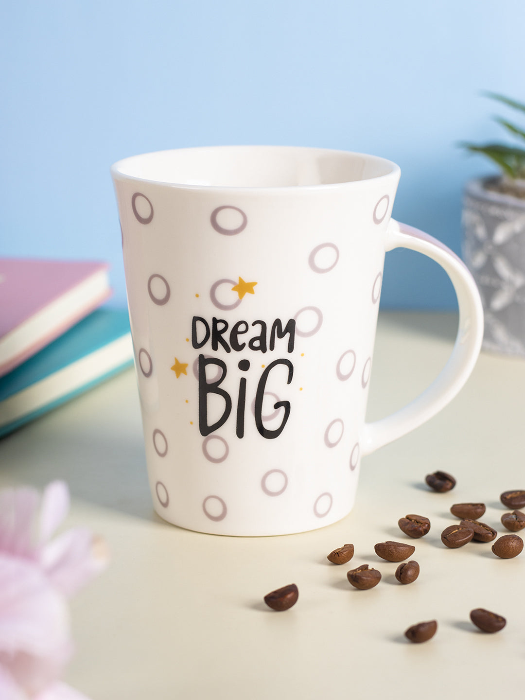 VON CASA 350Ml "dream BIG" Mug - White