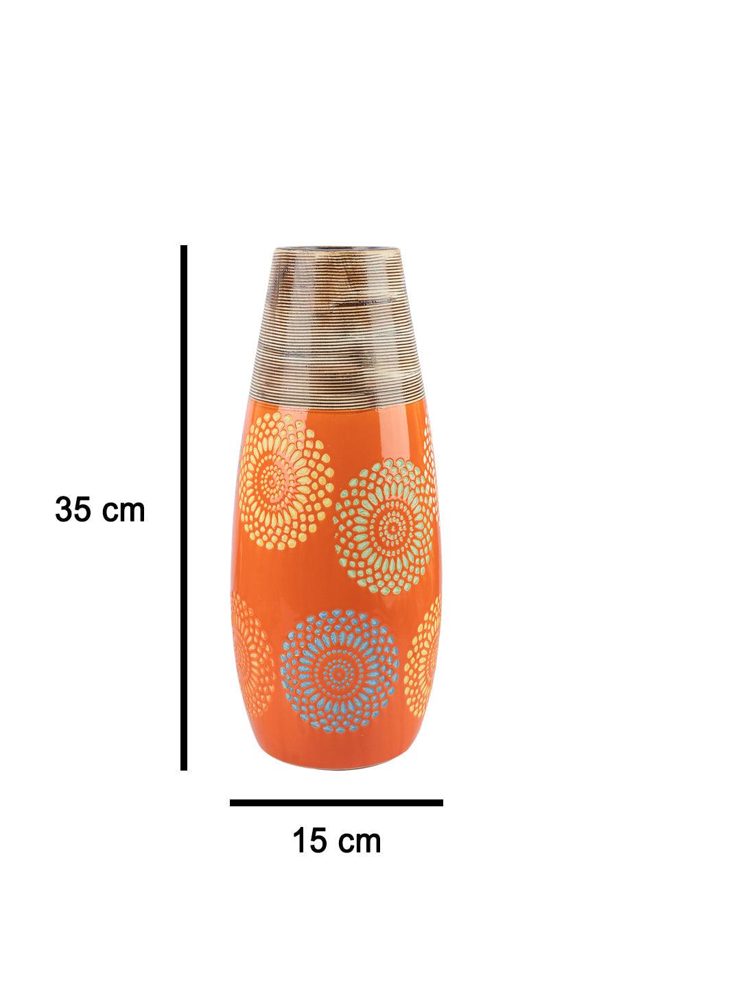VON CASA Ceramic Multicolor Oval Shaped Vase - VON CASA