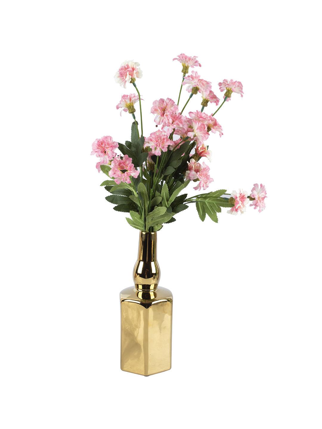 VON CASA Ceramic Gold Bottle Shaped Vase - VON CASA