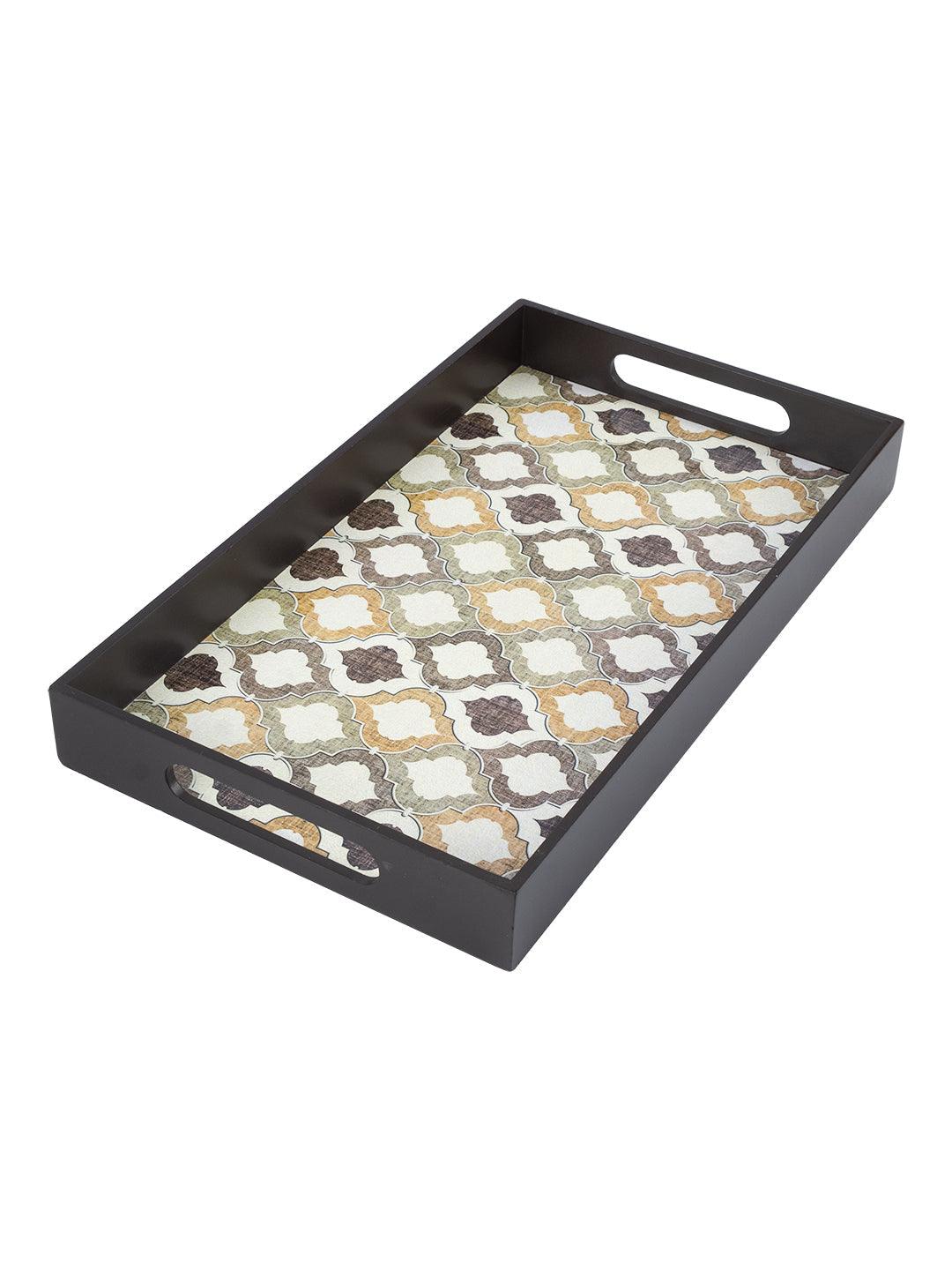 VON CASA Brown Rectangular Tray with handle - Von Casa - VON CASA