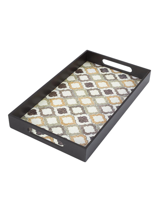 VON CASA Brown Rectangular Tray with handle - Von Casa - VON CASA